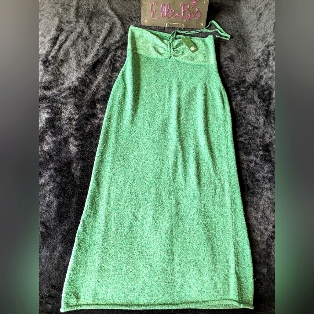 NWT Wild Fable Green Shine Midi Dress S